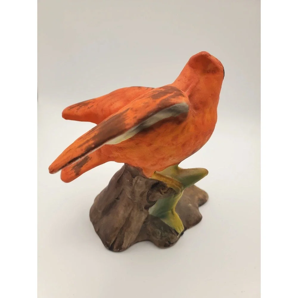 Vintage Mid-Century Ceramic Red Cardinal Bird Figurine